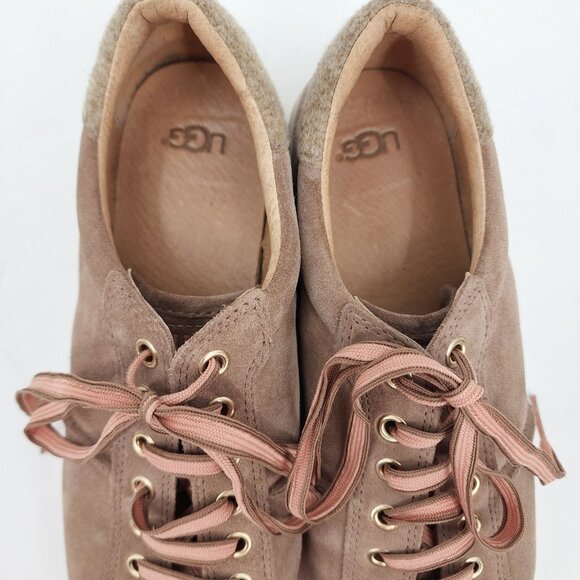 UGG Milo Suede Leather Taupe Fashion Sneakers Women's Shoes Low Top 9.5 - Picture 8 of 10